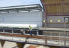 ロマンスカー乗車中、工事中の梅ヶ丘駅(上り方面)を撮影。[2004.8.21]（上りホームはまだ地上だった？）