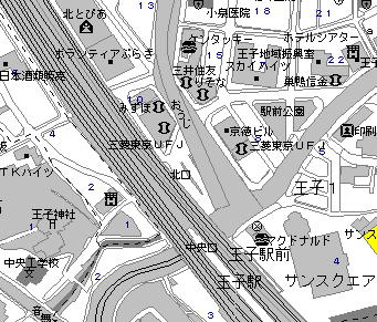 王子駅周辺（©MapFan Web）