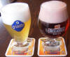 白ビール：グリゼット（左）／さくらんぼビール：ベルビュークリーク（右）